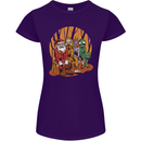 Christmas Santa Claus Bigfoot Unicorn Alien Womens Petite Cut T-Shirt Purple