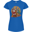 Christmas Santa Claus Bigfoot Unicorn Alien Womens Petite Cut T-Shirt Royal Blue