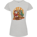 Christmas Santa Claus Bigfoot Unicorn Alien Womens Petite Cut T-Shirt Sports Grey