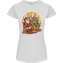 Christmas Santa Claus Bigfoot Unicorn Alien Womens Petite Cut T-Shirt White