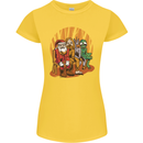Christmas Santa Claus Bigfoot Unicorn Alien Womens Petite Cut T-Shirt Yellow
