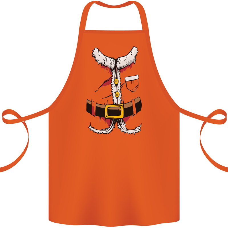 Christmas Santa Claus Fancy Dress Costume Cotton Apron 100% Organic Orange
