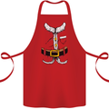 Christmas Santa Claus Fancy Dress Costume Cotton Apron 100% Organic Red