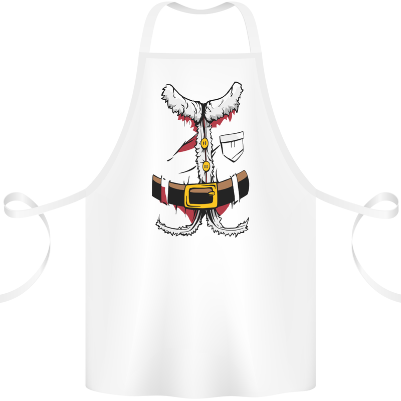 Christmas Santa Claus Fancy Dress Costume Cotton Apron 100% Organic White