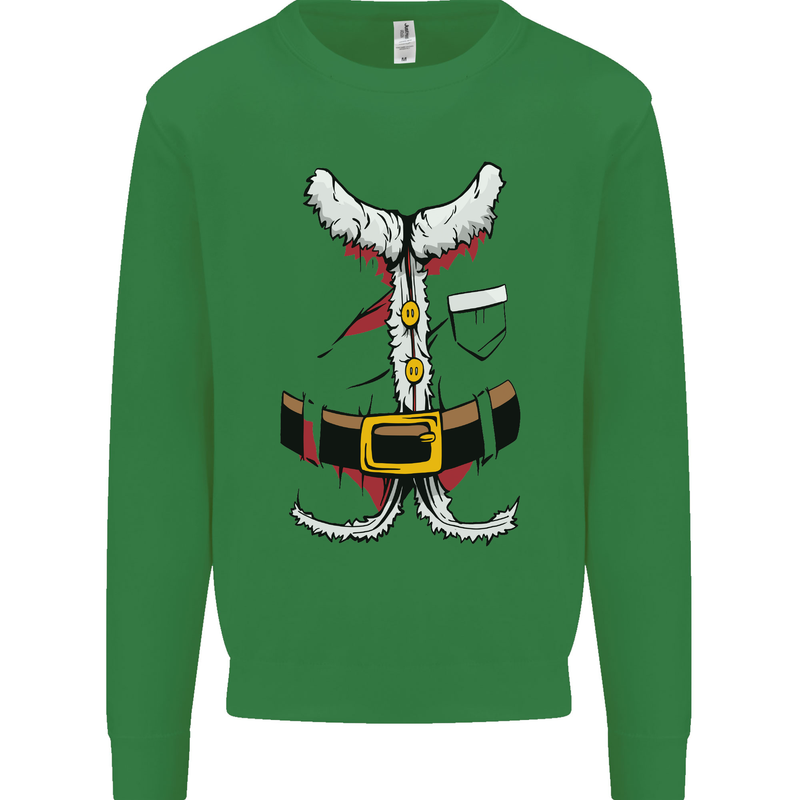 Christmas Santa Claus Fancy Dress Costume Kids Sweatshirt Jumper Irish Green