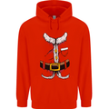 Christmas Santa Claus Fancy Dress Costume Mens 80% Cotton Hoodie Bright Red