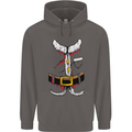 Christmas Santa Claus Fancy Dress Costume Mens 80% Cotton Hoodie Charcoal