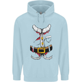 Christmas Santa Claus Fancy Dress Costume Mens 80% Cotton Hoodie Light Blue