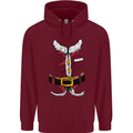 Christmas Santa Claus Fancy Dress Costume Mens 80% Cotton Hoodie Maroon