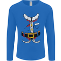 Christmas Santa Claus Fancy Dress Costume Mens Long Sleeve T-Shirt Royal Blue