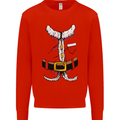 Christmas Santa Claus Fancy Dress Costume Mens Sweatshirt Jumper Bright Red