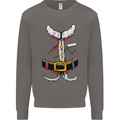 Christmas Santa Claus Fancy Dress Costume Mens Sweatshirt Jumper Charcoal