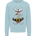 Christmas Santa Claus Fancy Dress Costume Mens Sweatshirt Jumper Light Blue