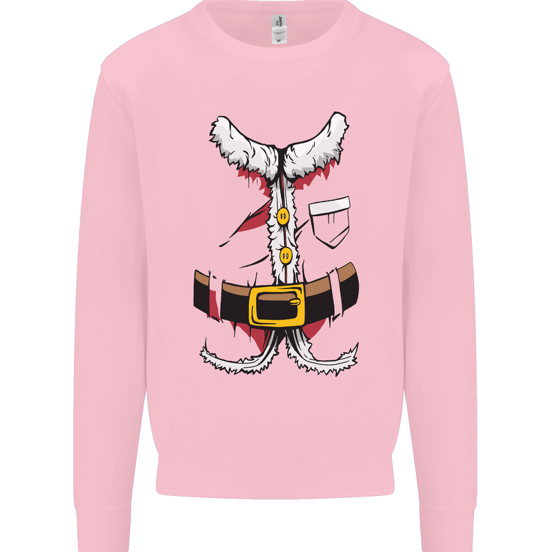 Christmas Santa Claus Fancy Dress Costume Mens Sweatshirt Jumper Light Pink