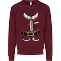 Christmas Santa Claus Fancy Dress Costume Mens Sweatshirt Jumper Maroon