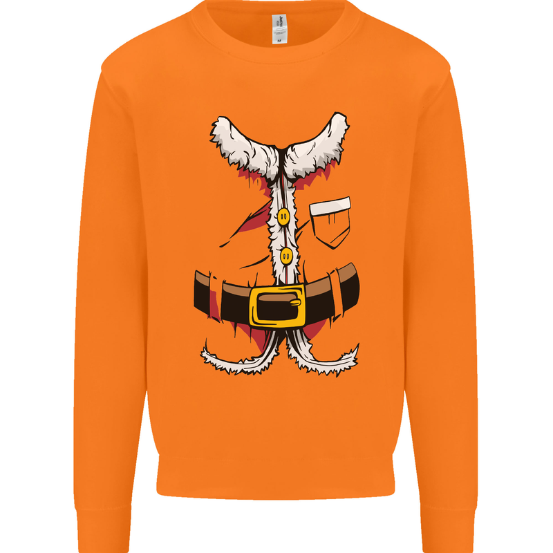 Christmas Santa Claus Fancy Dress Costume Mens Sweatshirt Jumper Orange