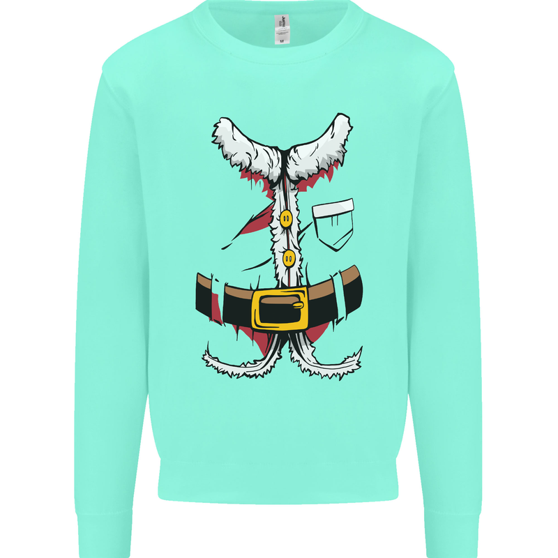 Christmas Santa Claus Fancy Dress Costume Mens Sweatshirt Jumper Peppermint