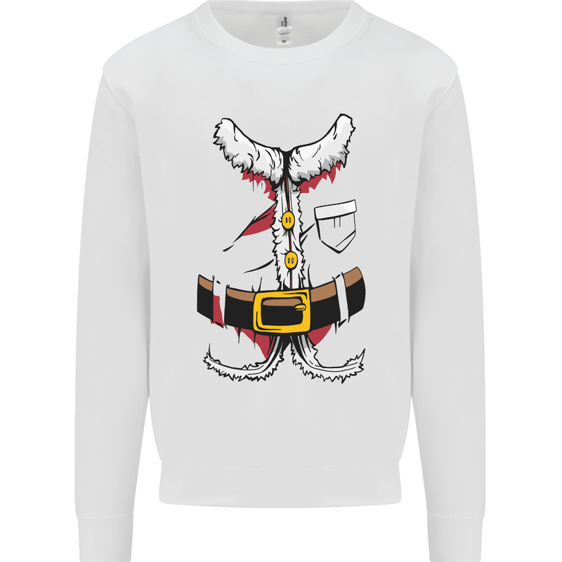 Christmas Santa Claus Fancy Dress Costume Mens Sweatshirt Jumper White