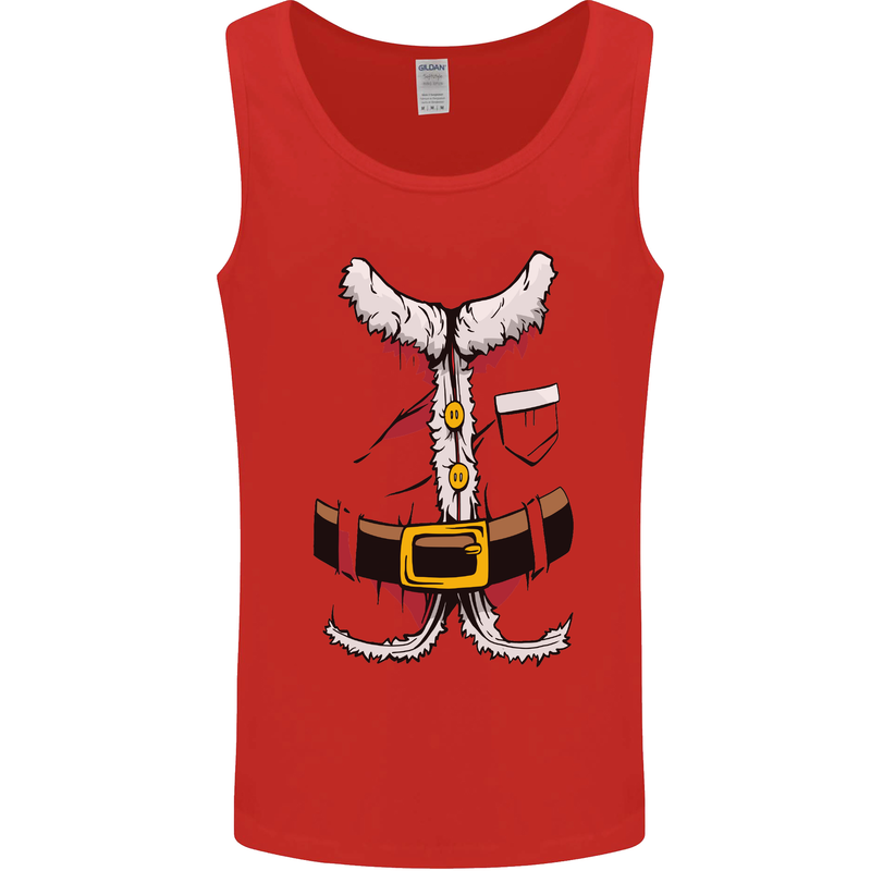 Christmas Santa Claus Fancy Dress Costume Mens Vest Tank Top Red