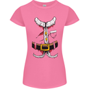 Christmas Santa Claus Fancy Dress Costume Womens Petite Cut T-Shirt Azalea