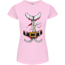 Christmas Santa Claus Fancy Dress Costume Womens Petite Cut T-Shirt Light Pink