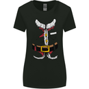 Christmas Santa Claus Fancy Dress Costume Womens Wider Cut T-Shirt Black