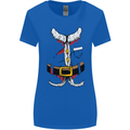 Christmas Santa Claus Fancy Dress Costume Womens Wider Cut T-Shirt Royal Blue