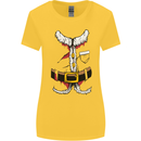 Christmas Santa Claus Fancy Dress Costume Womens Wider Cut T-Shirt Yellow