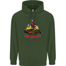 Christmas Santa Motocross Dirt Bike Childrens Kids Hoodie Forest Green