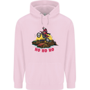 Christmas Santa Motocross Dirt Bike Childrens Kids Hoodie Light Pink