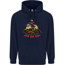 Christmas Santa Motocross Dirt Bike Childrens Kids Hoodie Navy Blue