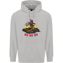 Christmas Santa Motocross Dirt Bike Childrens Kids Hoodie Sports Grey