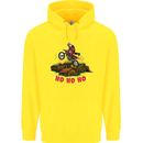 Christmas Santa Motocross Dirt Bike Childrens Kids Hoodie Yellow
