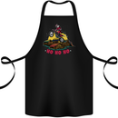 Christmas Santa Motocross Dirt Bike Cotton Apron 100% Organic Black