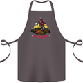 Christmas Santa Motocross Dirt Bike Cotton Apron 100% Organic Dark Grey