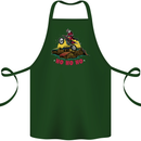 Christmas Santa Motocross Dirt Bike Cotton Apron 100% Organic Forest Green