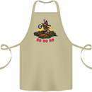 Christmas Santa Motocross Dirt Bike Cotton Apron 100% Organic Khaki