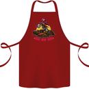 Christmas Santa Motocross Dirt Bike Cotton Apron 100% Organic Maroon