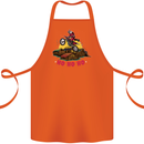 Christmas Santa Motocross Dirt Bike Cotton Apron 100% Organic Orange