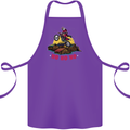 Christmas Santa Motocross Dirt Bike Cotton Apron 100% Organic Purple