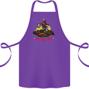 Christmas Santa Motocross Dirt Bike Cotton Apron 100% Organic Purple