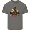 Christmas Santa Motocross Dirt Bike Kids T-Shirt Childrens Charcoal