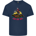Christmas Santa Motocross Dirt Bike Kids T-Shirt Childrens Navy Blue