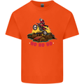 Christmas Santa Motocross Dirt Bike Kids T-Shirt Childrens Orange