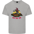 Christmas Santa Motocross Dirt Bike Kids T-Shirt Childrens Sports Grey