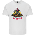 Christmas Santa Motocross Dirt Bike Kids T-Shirt Childrens White