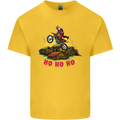 Christmas Santa Motocross Dirt Bike Kids T-Shirt Childrens Yellow
