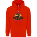 Christmas Santa Motocross Dirt Bike Mens 80% Cotton Hoodie Bright Red