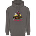 Christmas Santa Motocross Dirt Bike Mens 80% Cotton Hoodie Charcoal