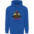 Christmas Santa Motocross Dirt Bike Mens 80% Cotton Hoodie Royal Blue